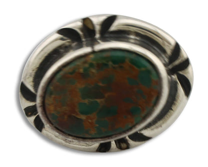 Navajo Tie Tack 925 Silver Natural Mined Turquoise Native American Artist C.80's