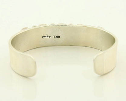Navajo Cuff Bracelet 925 Sterling Silver Turquoise Vintage Signed C Jones