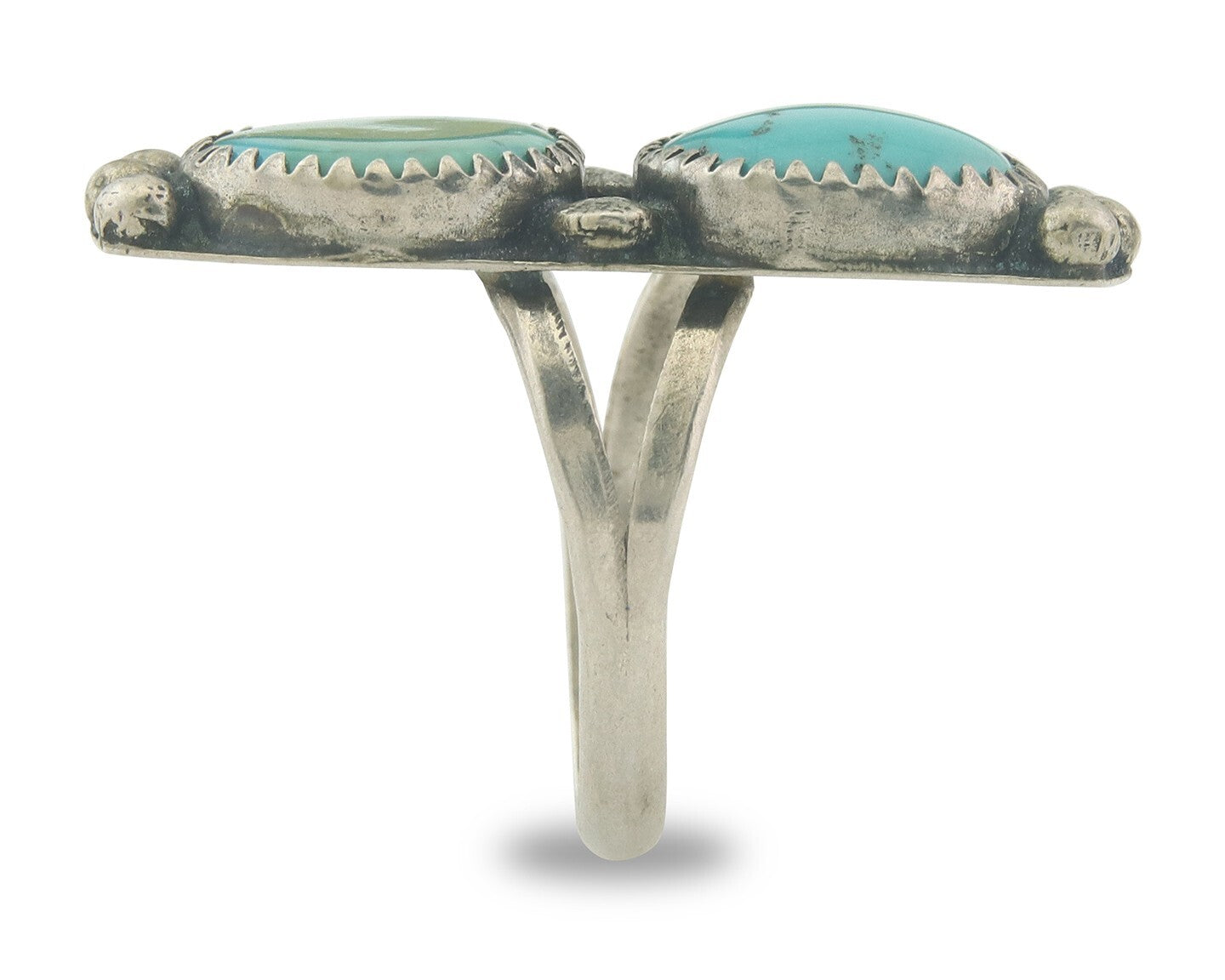 Vintage Navajo Ring 925 Sterling Authentic Turquoise Size 9.0