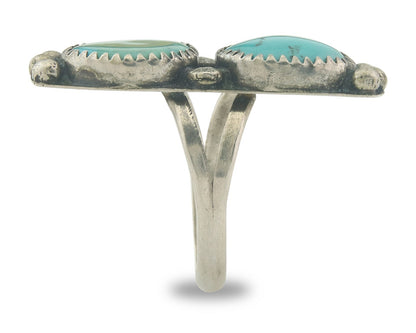 Vintage Navajo Ring 925 Sterling Authentic Turquoise Size 9.0