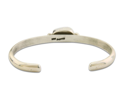 Navajo Bracelet .925 Silver Mediterranean Red Coral Cuff Native Artist C.80's