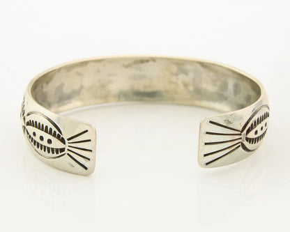 Navajo Cuff Bracelet Sterling Silver Authentic Turquoise Signed Stanley Bain