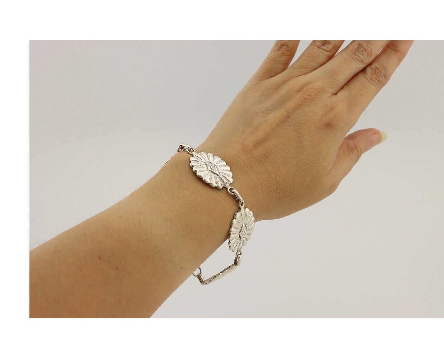 Navajo Sandcast Bracelet 925 Silver Artist Signed CM Handmade C.80's