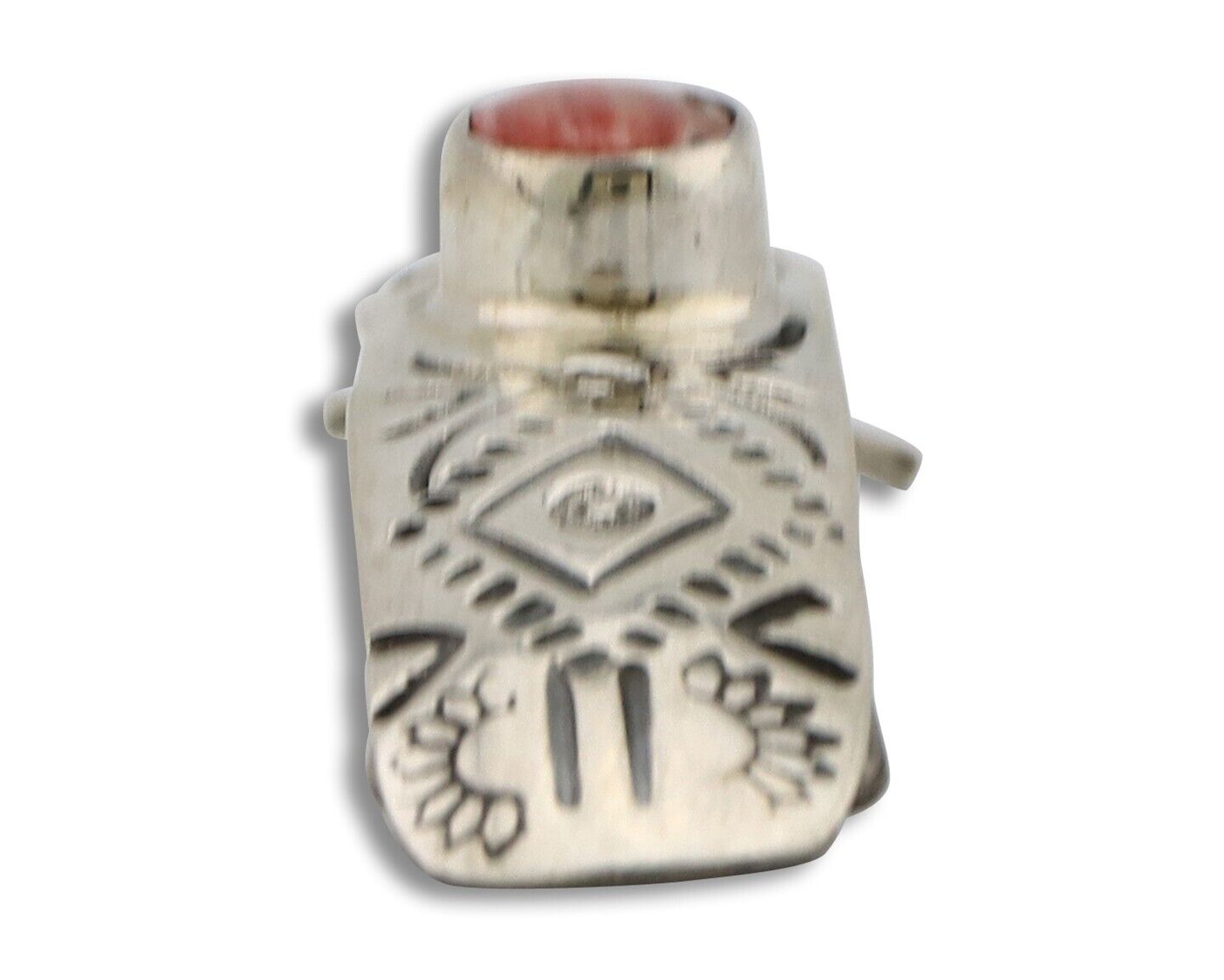 Women Navajo Hair Clip Barrette 925 Silver White Red Spiney Oyster Native Artist