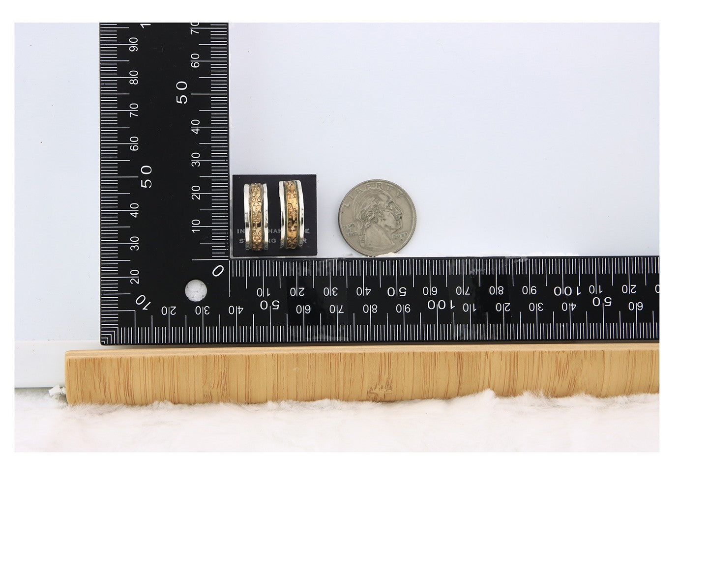 Navajo Earrings Sterling Silver & Gold Vintage Handmade Signed E