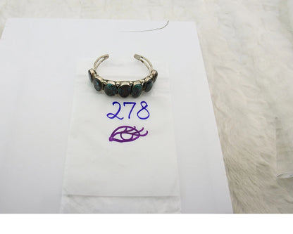 Navajo Cuff Bracelet Sterling Silver Bisbee Turquoise Vintage Signed Phil Chapo