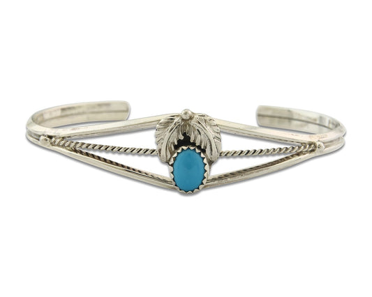Vintage Navajo Bracelet 925 Silver Blue Turquoise Handmade
