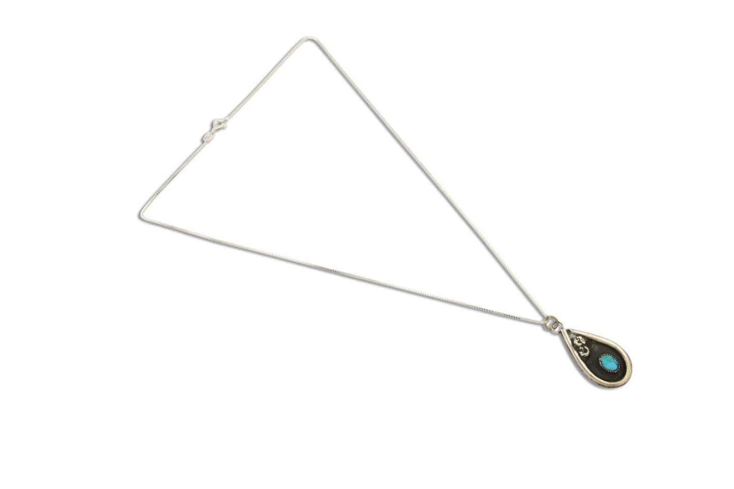 Navajo Necklace 925 Silver Natural Turquoise Native American C.80's