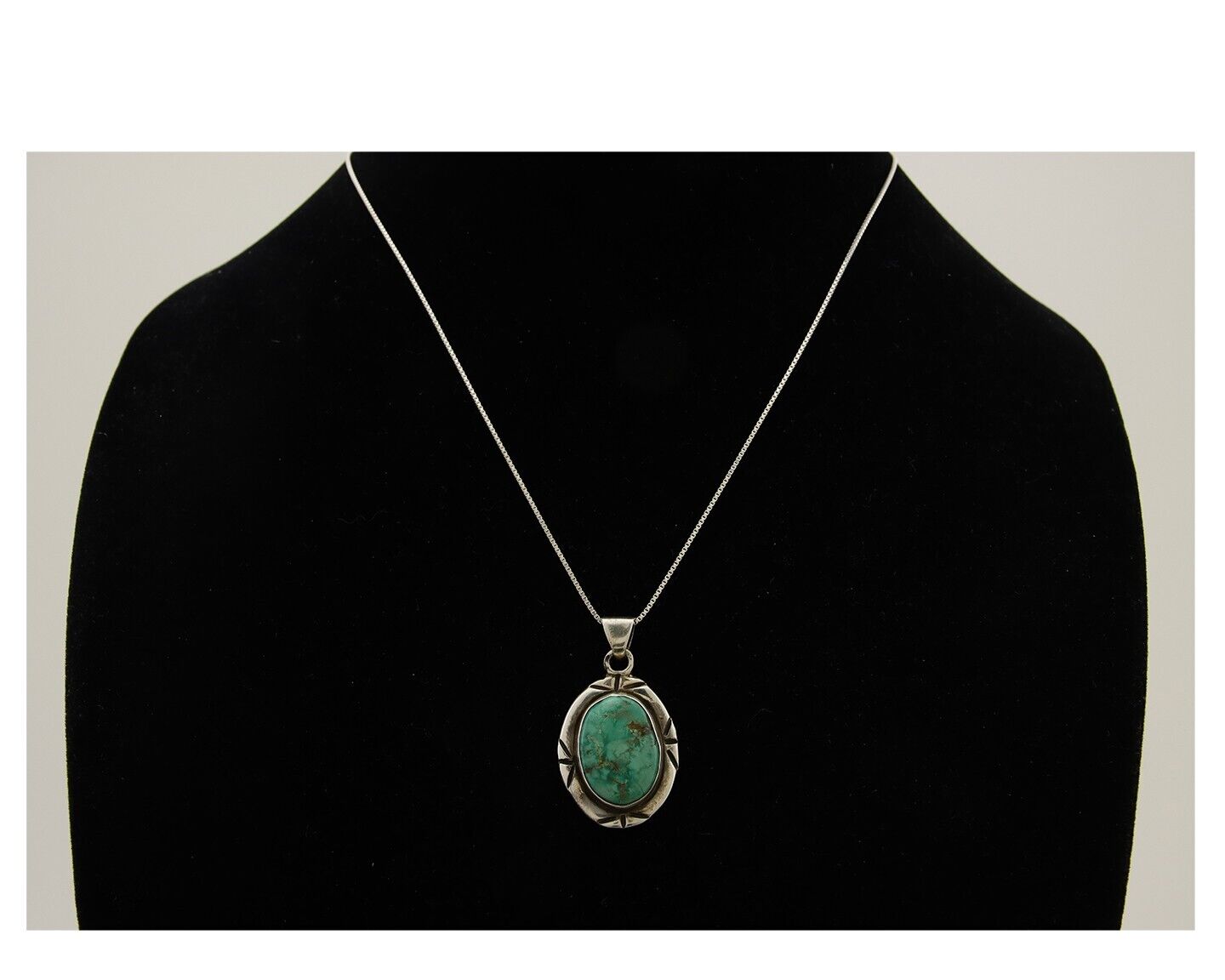 Navajo Necklace 925 Silver Natural Turquoise Artist M Montoya C.80's