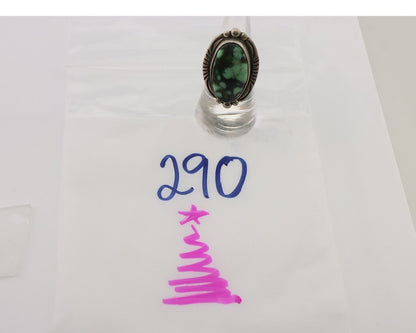 Navajo Ring 925 Silver Royston Turquoise Artist Signed Big T C.80's
