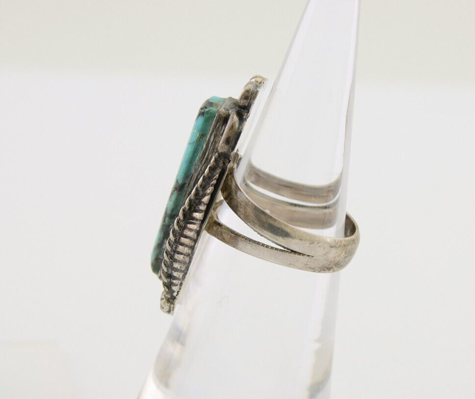 Navajo Handmade Ring 925 Silver Natural Turquoise Native Artist C.80's