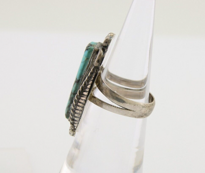Navajo Handmade Ring 925 Silver Natural Turquoise Native Artist C.80's