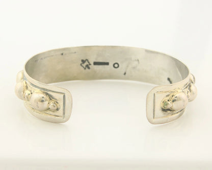 Navajo Cuff Bracelet Sterling Silver Vintage Native Artist Signed Thunderbird