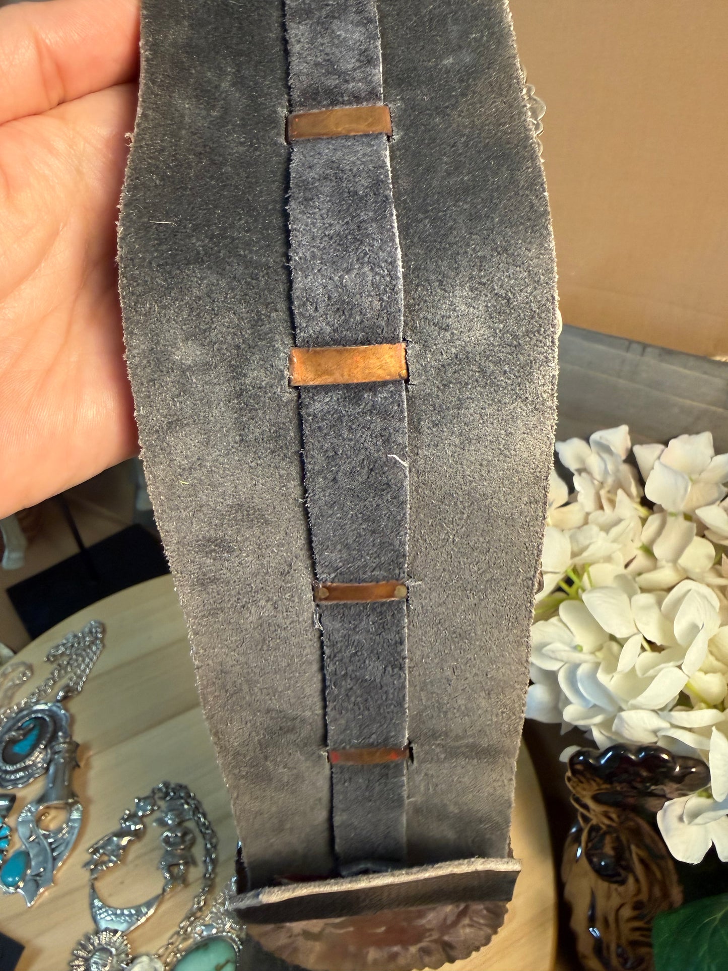 HUGE STATEMENT ZUNI Southwestern Blue Turquoise Sterling Silver Handmade Concho Belt Signed Jack Weekoty