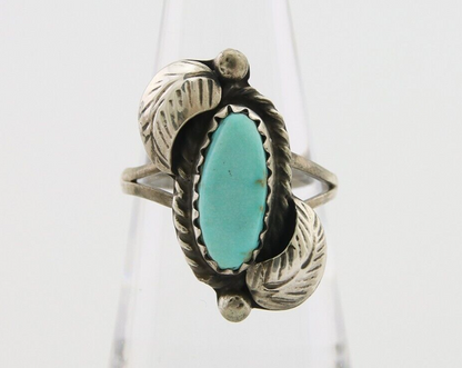Navajo Ring 925 Silver Natural Blue Turquoise Native American Artist C.80's