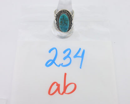 Navajo Ring 925 Silver Natural Blue Turquoise Native American Artist C.80's