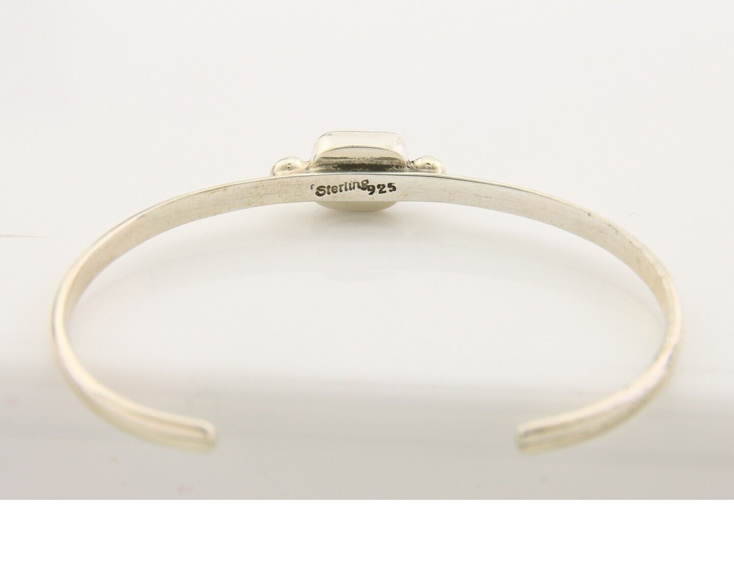 Navajo Bracelet .925 Silver Natural Red Coral Cuff Native American Artist C.80's