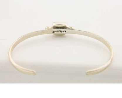 Navajo Bracelet .925 Silver Natural Red Coral Cuff Native American Artist C.80's