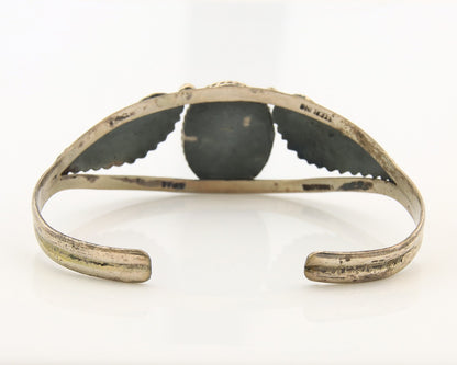 Vintage Navajo Bangle Bracelet Sterling Silver Handmade Turquoise Signed