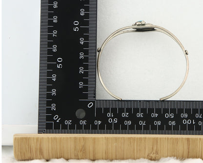 Vintage Navajo Bracelet 925 Silver Turquoise Tranditional Handmade Signed CY