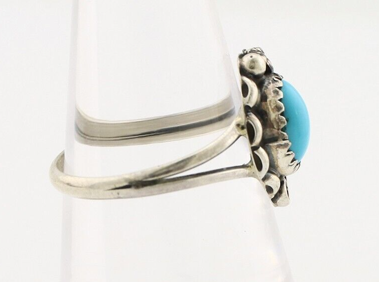 Navajo Ring 925 Silver Turquoise Artist Signed SkyStone Creations C.80's