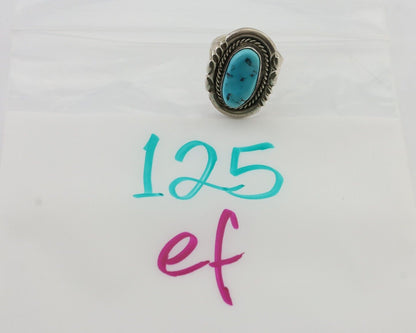 Navajo Turquoise Ring 925 Silver Handmade Native American Artist C.80's