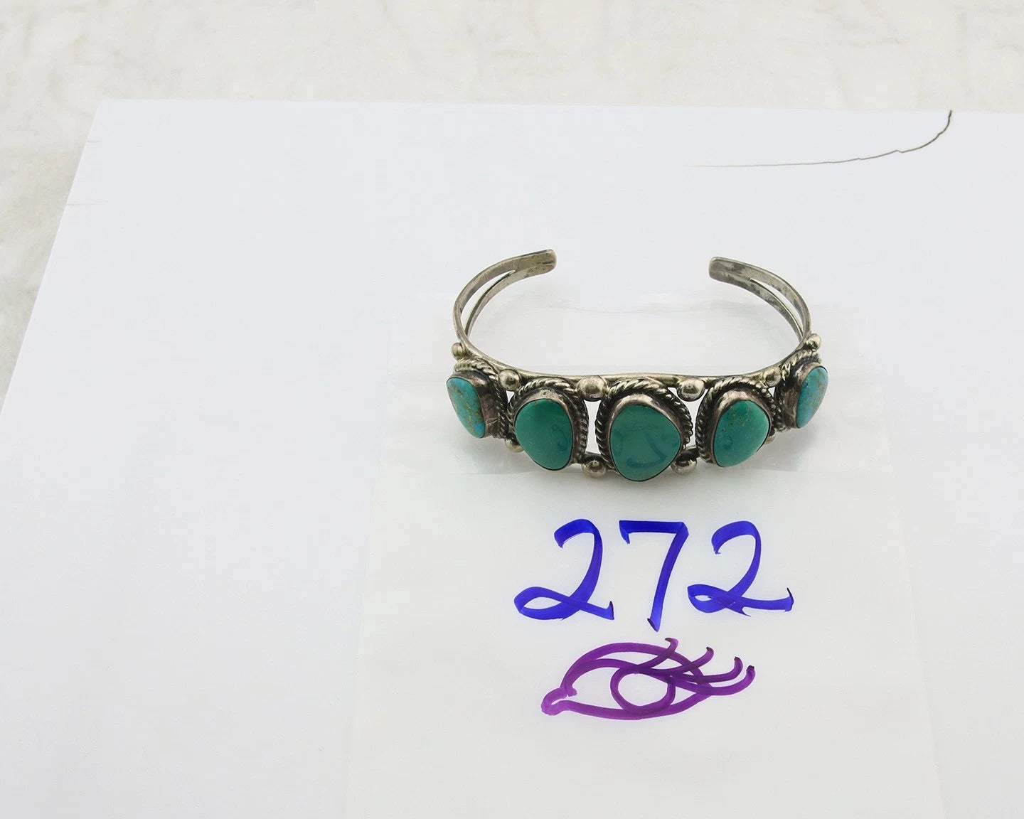 Men Navajo Cuff Bracelet Sterling Silver Turquoise Vintage Signed C Montoya