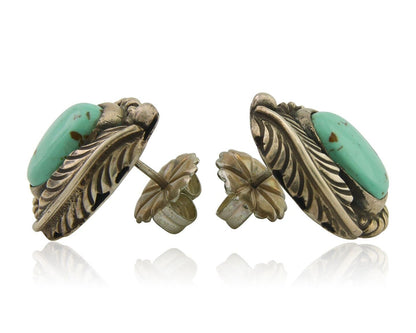 Navajo Earrings 925 Silver Natural Turquoise Native Artist C.80's