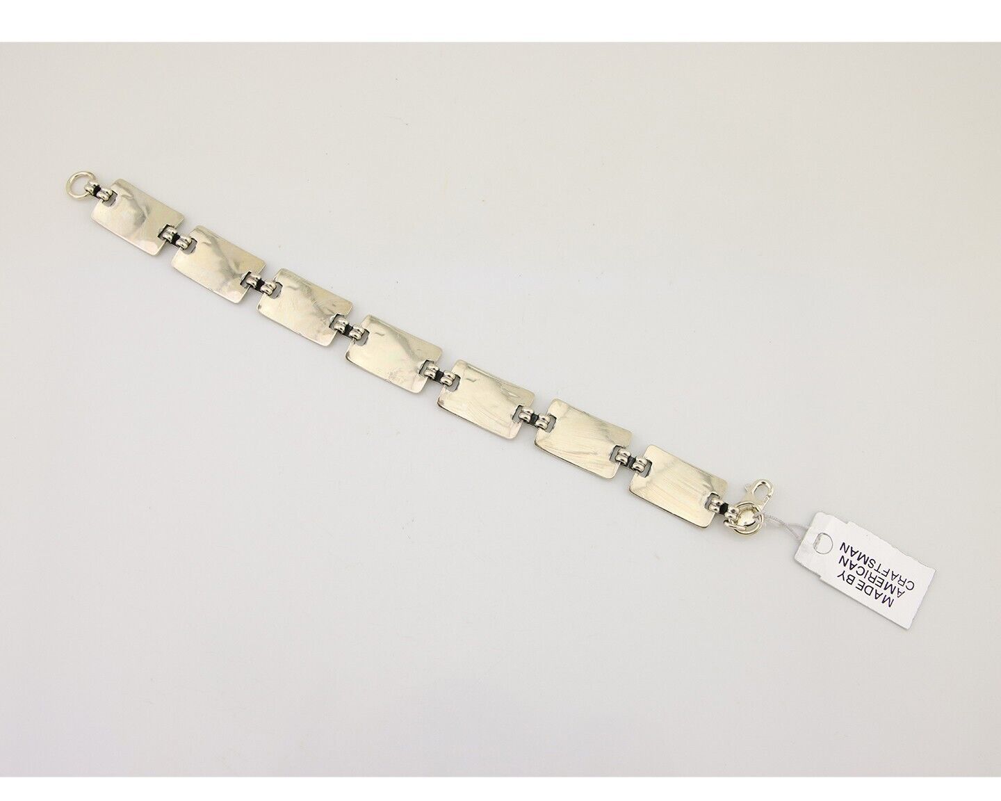 Navajo Hamdmade Link Bracelet 925 Silver Native American Artist C.80's