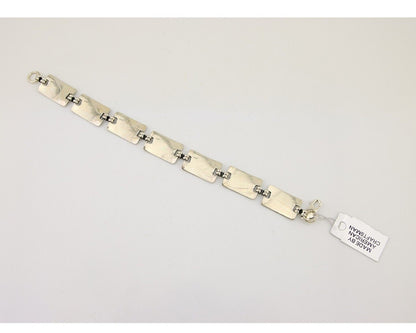 Navajo Hamdmade Link Bracelet 925 Silver Native American Artist C.80's