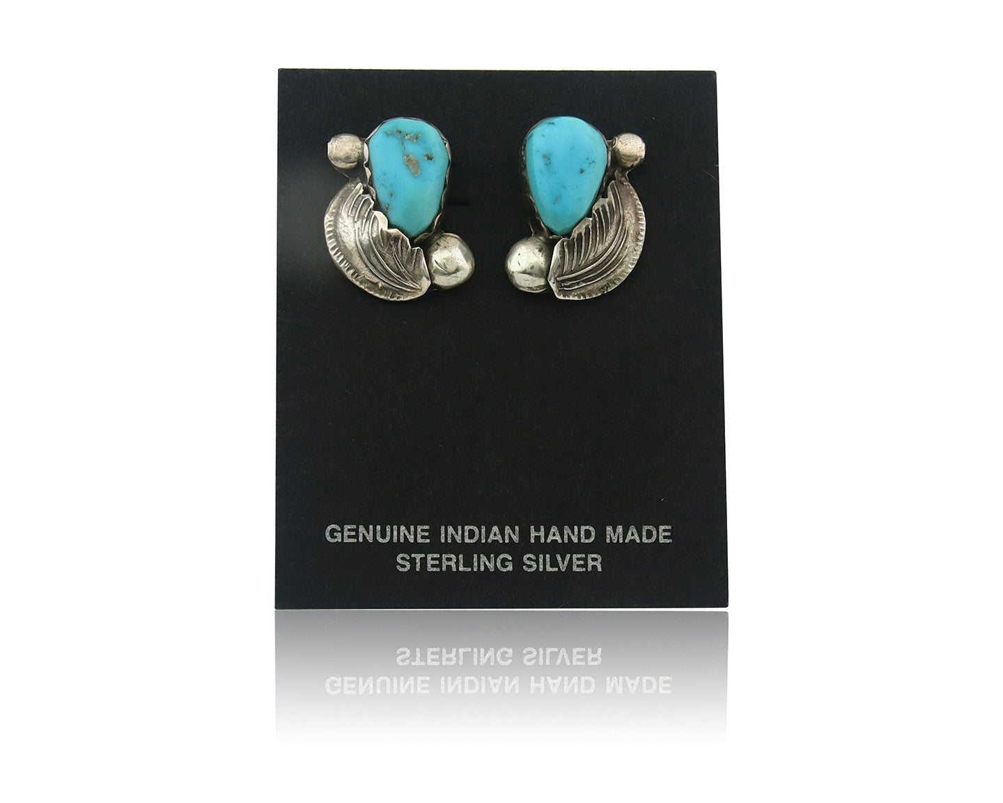 Navajo Earrings Sterling Silver Turquoise Dangle Vintage Authentic Simplicio