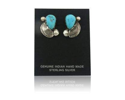 Navajo Earrings Sterling Silver Turquoise Dangle Vintage Authentic Simplicio