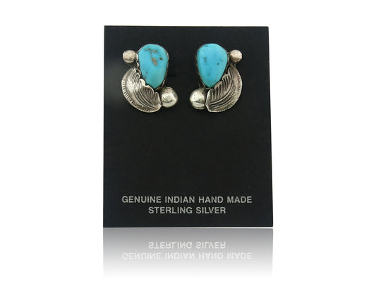 Navajo Earrings Sterling Silver Turquoise Dangle Vintage Authentic Simplicio