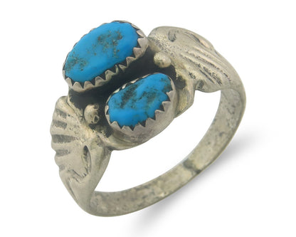 Navajo Ring Sterling Silver Authentic Vintage Turquoise Size 9.5