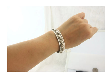 Navajo Cuff Bracelet Sterling Silver Vintage Native Artist Signed Rain Cloud
