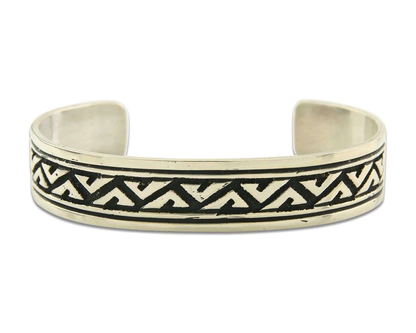 Navajo Bracelet 925 Silver Artist Signed Thomas Singer Cuff Made in the 1980's