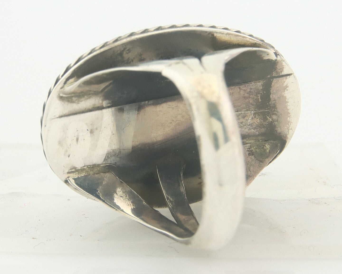 Vintage Navajo Ring 925 Sterling Authentic Traditional Turquoise Size 6.75