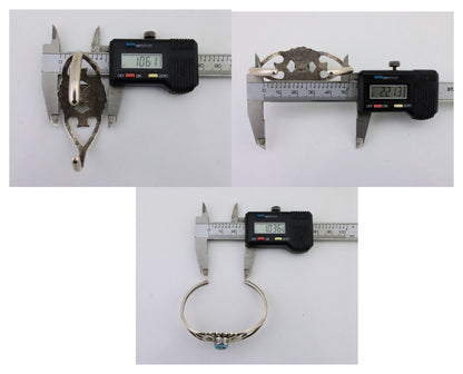 Navajo Sand Cast Cuff Bracelet 925 Silver Natural Turquoise Signed LD C.80's