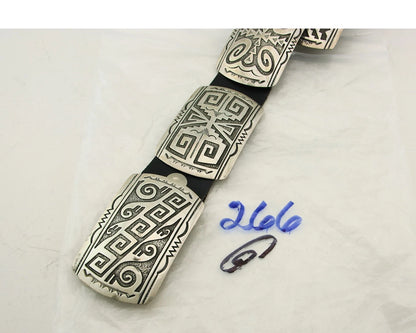 Navajo Concho Belt Sterling Silver Handmade Signed Arrowhead Vintage