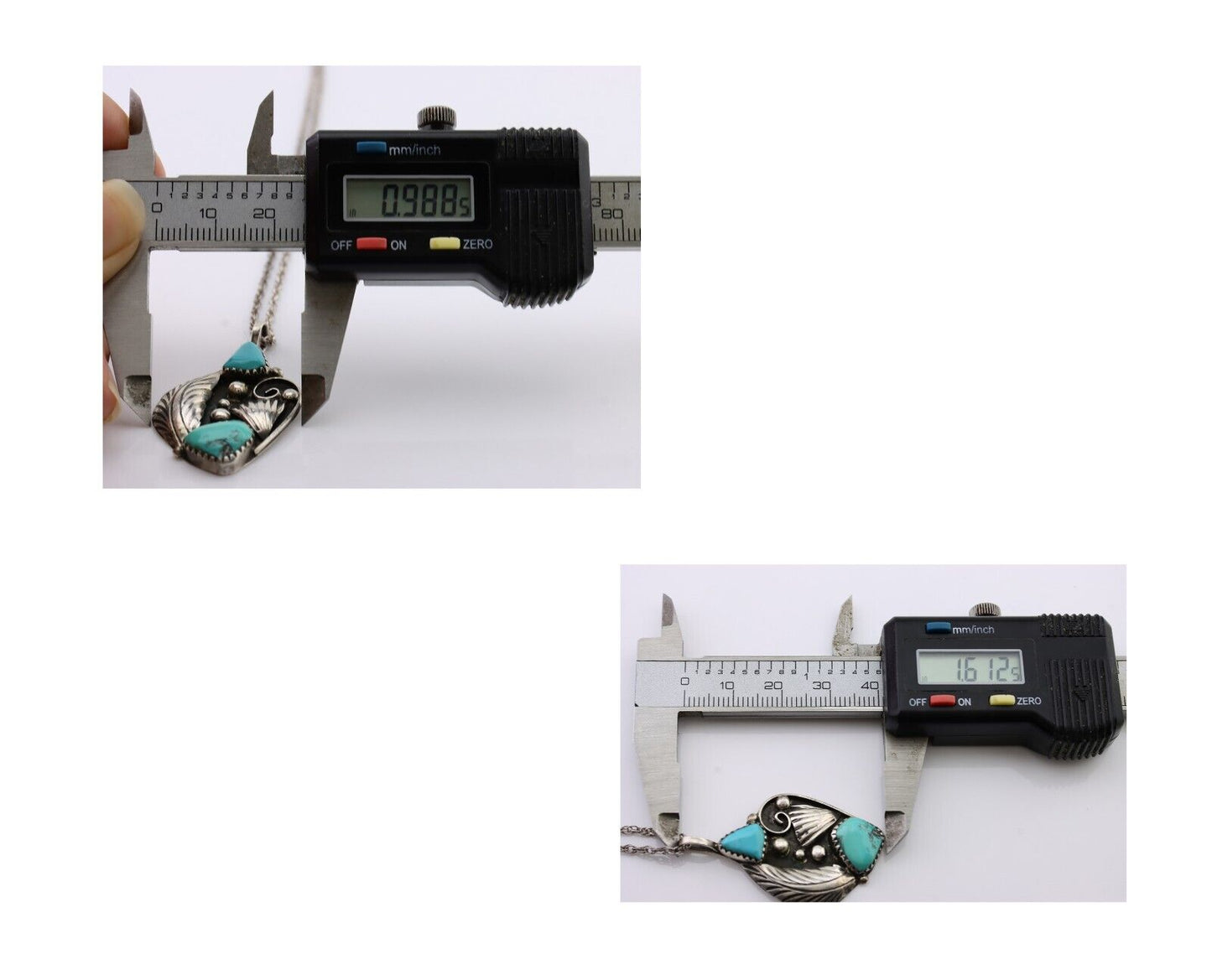 Navajo Turquoise Handmade Necklace 925 Silver Artist Signed PM C.80s