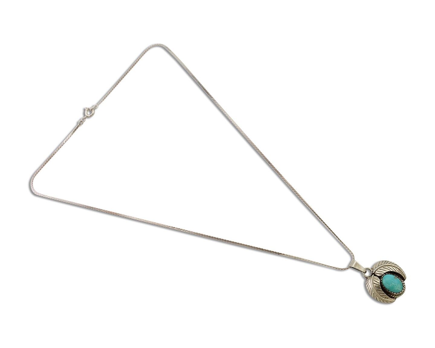 Navajo Turquoise Necklace 925 Silver Native American Artist C.80's