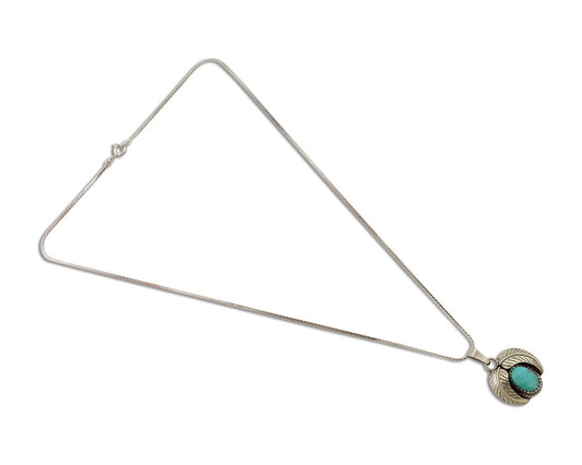 Navajo Turquoise Necklace 925 Silver Native American Artist C.80's
