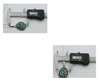 Navajo Necklace .925 Silver Kingman Turquoise Signed C Montoya C.80's