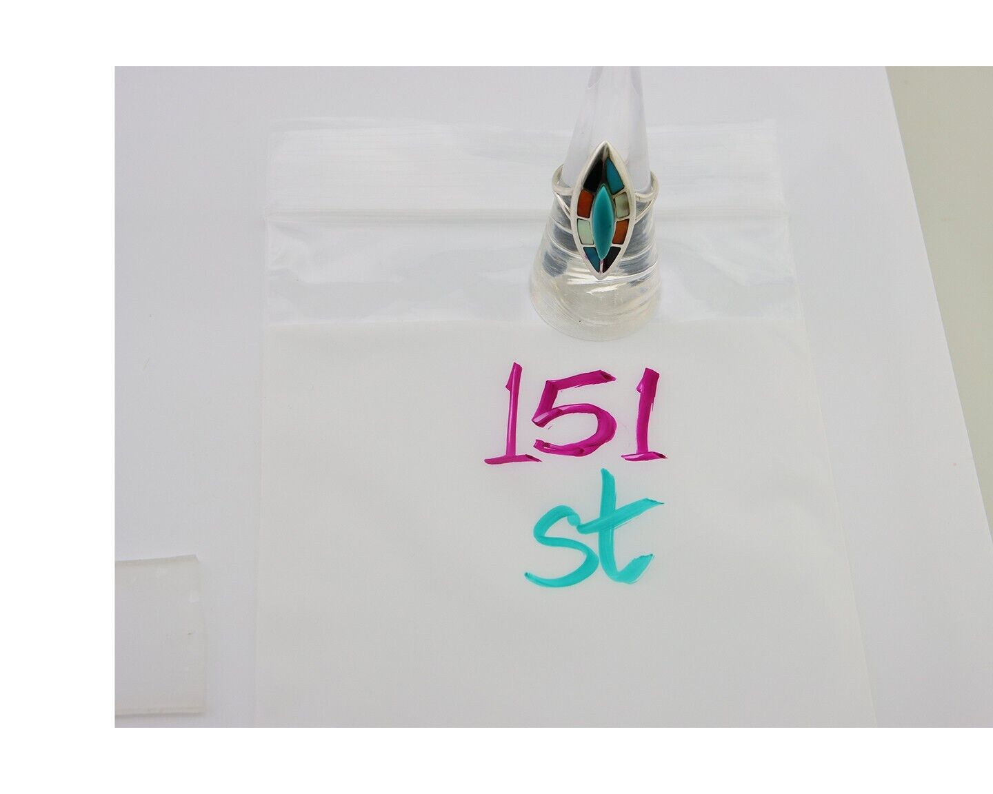 Navajo Ring 925 Silver Turquoise Shell Onyx Spiney Oyster Native Artist C80's