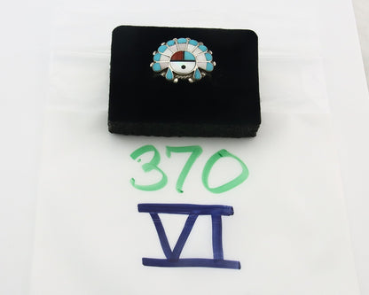 Vintage Zuni Ring 925 Sterling Silver Natural Gemstone Size 8.0