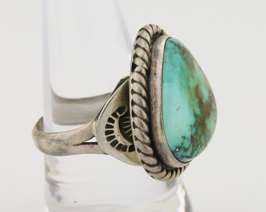 Navajo Ring 925 Silver Royston Turquoise Artist Signed Sunset C.80's