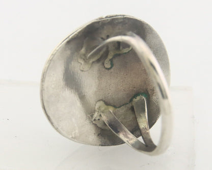 Navajo Ring 925 Sterling Natural Turquoise Native Artist C.80's Size 7.25
