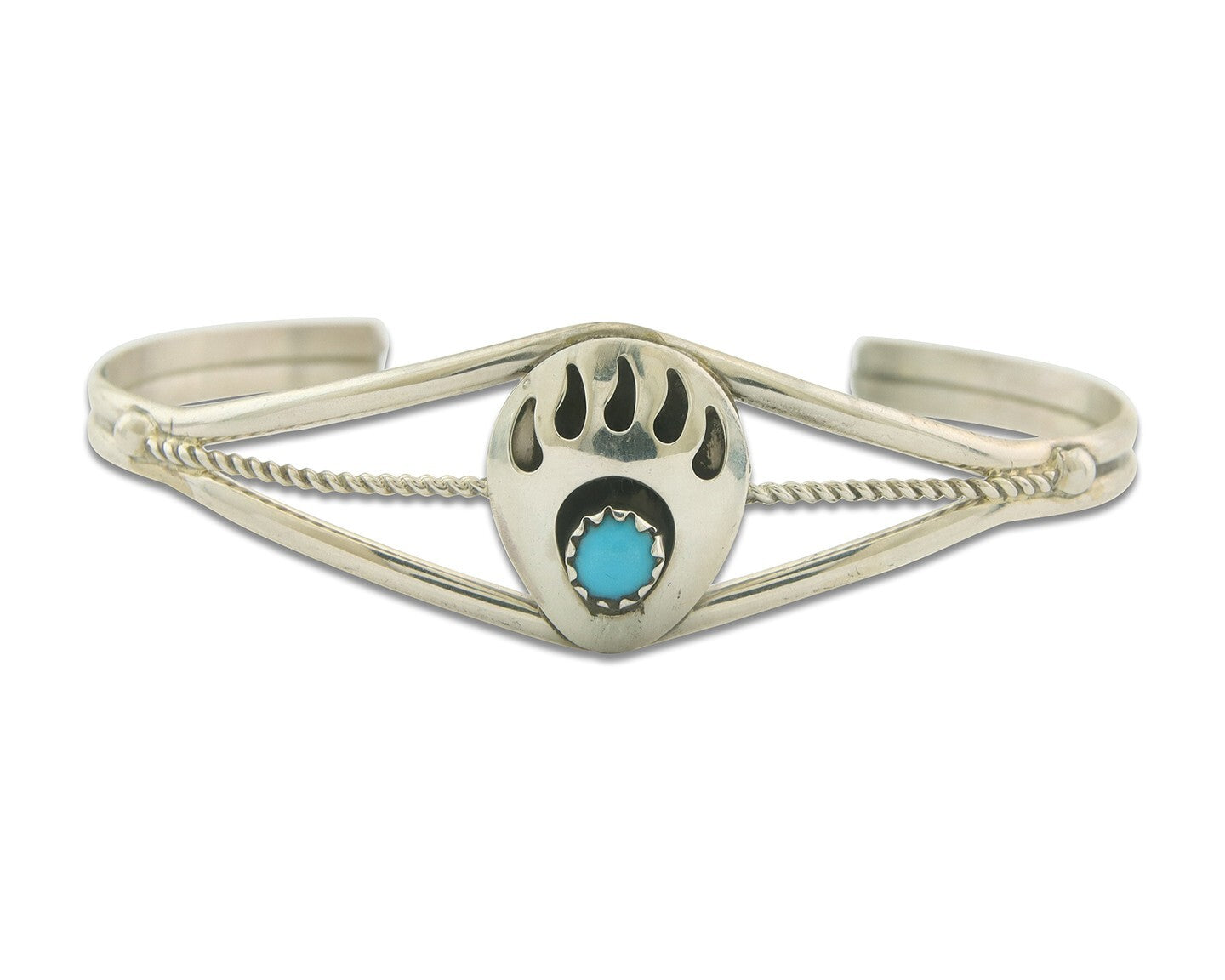 Navajo Bracelet 925 Silver Handmade Animal Claw Cuff Native American Artist C80s