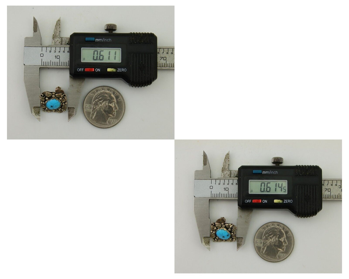 Navajo Shield Natural Turquoise Earrings 925 Silver Native American Artist C.80s