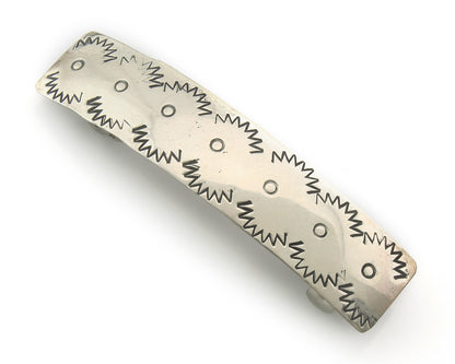 Vintage Navajo Barrette 925 Sterling Silver Hand Stamped Native American